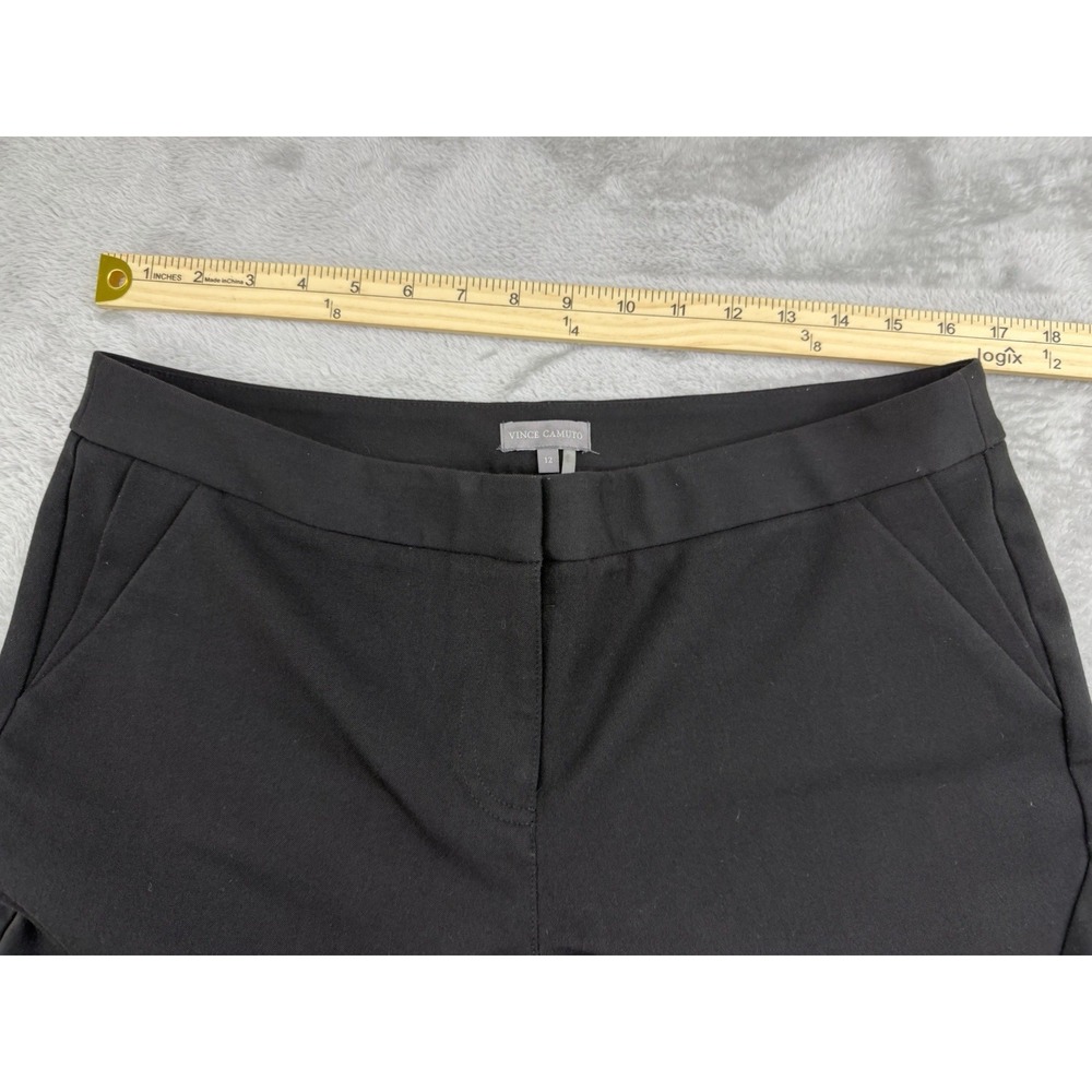 Vince Camuto Black Women's Dress Pants Mid-Rise Size 12 30x28 Diagonal Pattern - Picture 6 of 9